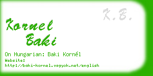 kornel baki business card